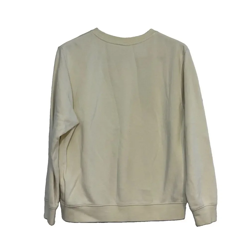 Nike Men's Club Fleece Swoosh Patch Crewneck Sweatshirt Coconut Milk Size Large